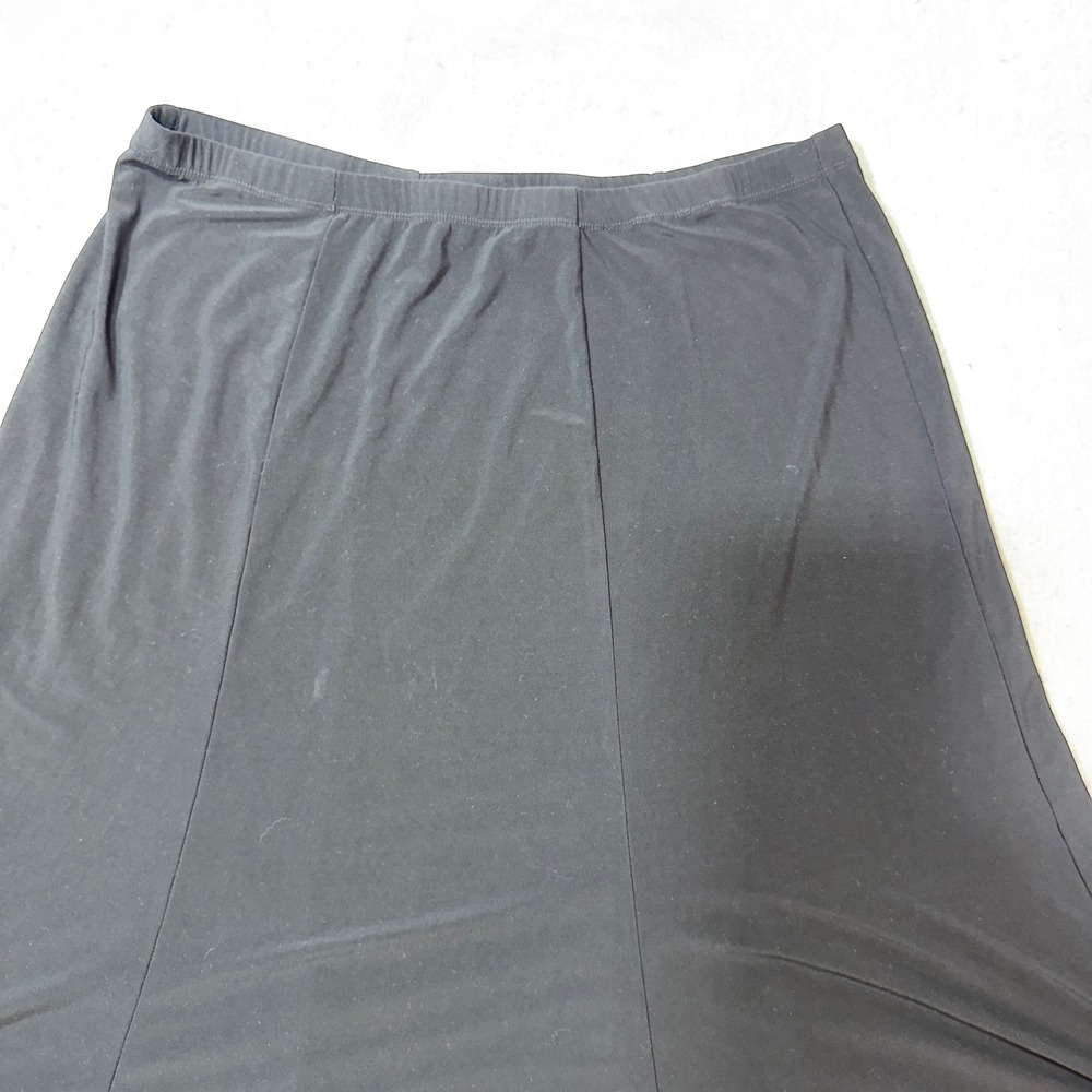 Notations Woman Skirt Women 1X Black Excellent Gored Midi Elastic Waist WITK0066